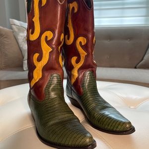 Nine West Leather Cowboy Boots